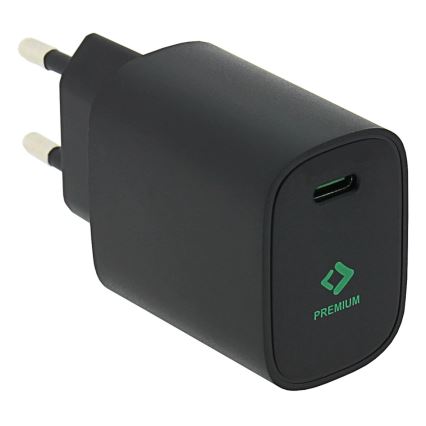 PATONA - Adaptador de carregamento USB-C Power delivery 20W/230V preto