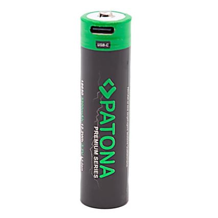 PATONA - Bateria 18650 Li-lon 3350mAh PREMIUM 3,7V com USB-C carregamento