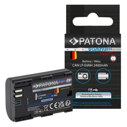 PATONA - Bateria Canon LP-E6NH 2600mAh Li-Ion Platinum USB-C