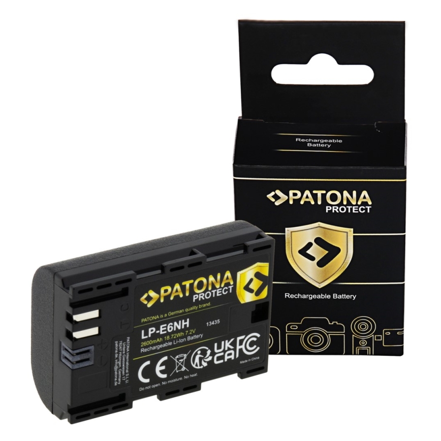 PATONA - Bateria Canon LP-E6NH 2600mAh Li-Ion Protect EOS R5/R6