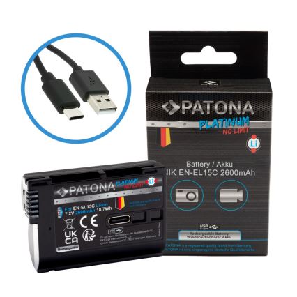 PATONA - Bateria Nikon EN-EL15C 2600mAh Li-Ion Platinum USB-C