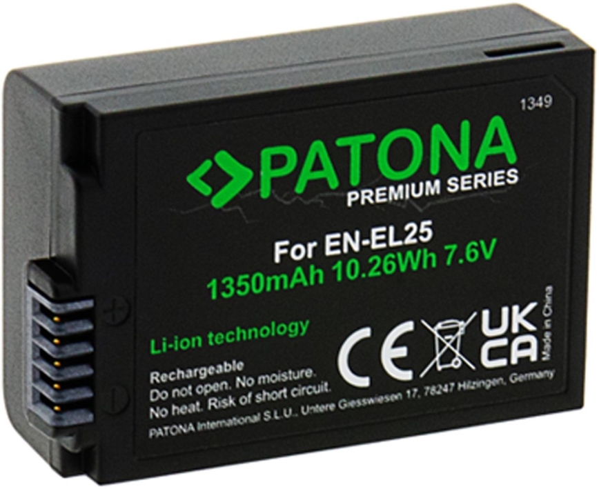 PATONA - Bateria Nikon EN-EL25 1350mAh Li-Ion 7,6V Premium Z50/Z fc