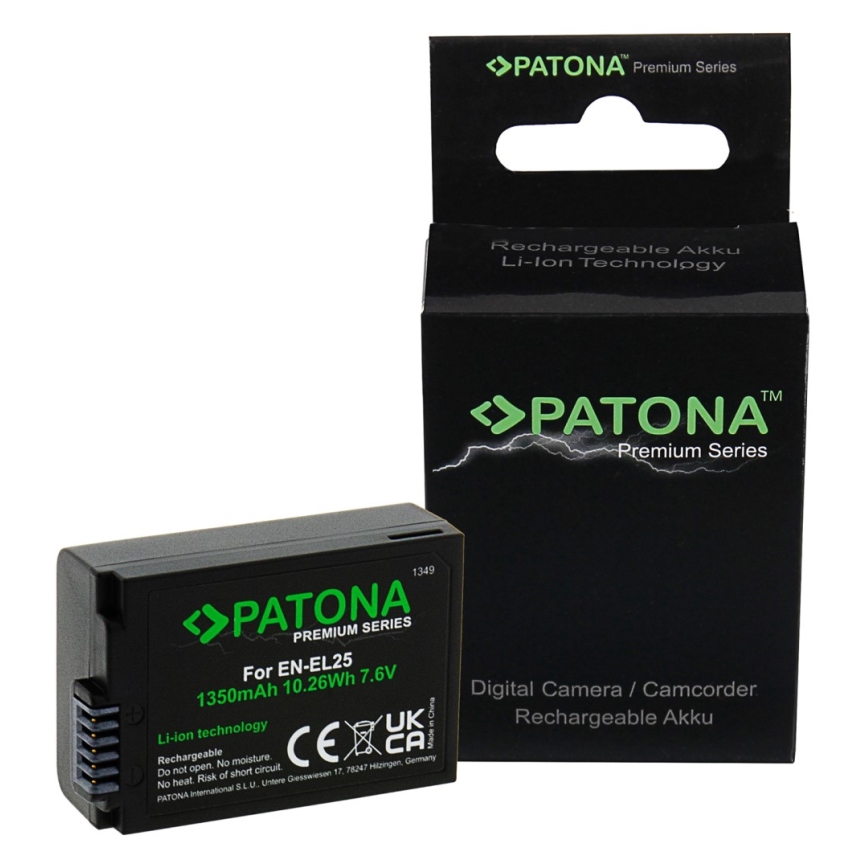 PATONA - Bateria Nikon EN-EL25 1350mAh Li-Ion 7,6V Premium Z50/Z fc