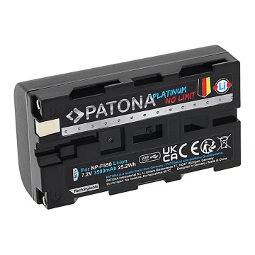 PATONA - Bateria Sony NP-F550/F330/F570 3500mAh Li-Ion Platinum USB-C charging
