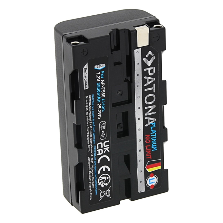 PATONA - Bateria Sony NP-F550/F330/F570 3500mAh Li-Ion Platinum USB-C charging