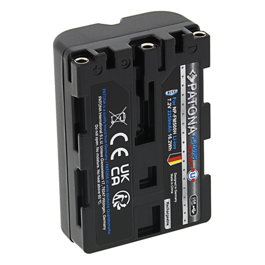 PATONA - Bateria Sony NP-FM500H 2250mAh Li-Ion Platinum USB-C charging