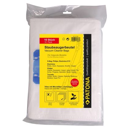 PATONA - Sacos para aspirador de pó Electrolux E15 - 10 peças