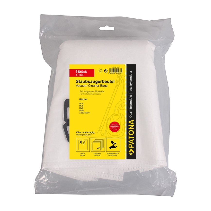 PATONA - Sacos para aspirador KÄRCHER WD4/WD5/WD6 - 5 kusů