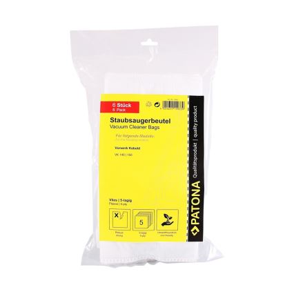 PATONA - Sacos para aspirador Vorwerk Kobold VK140/VK150 - 6 peças