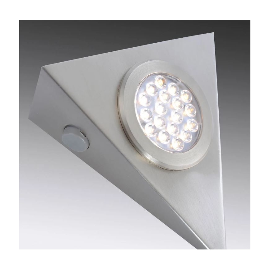 Paul Neuhaus 1119-55-3 - CONJUNTO 3x Iluminação de mobília LED com sensor HELENA LED/2,5W/230V