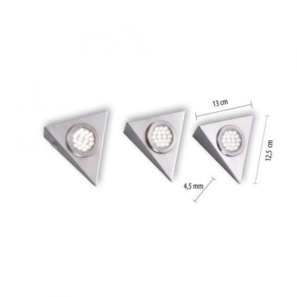 Paul Neuhaus 1119-55-3 - CONJUNTO 3x Iluminação de mobília LED com sensor HELENA LED/2,5W/230V