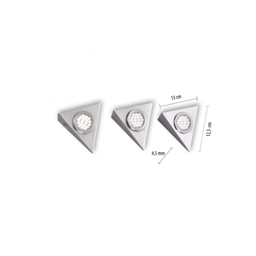 Paul Neuhaus 1119-55-3 - CONJUNTO 3x Iluminação de mobília LED com sensor HELENA LED/2,5W/230V