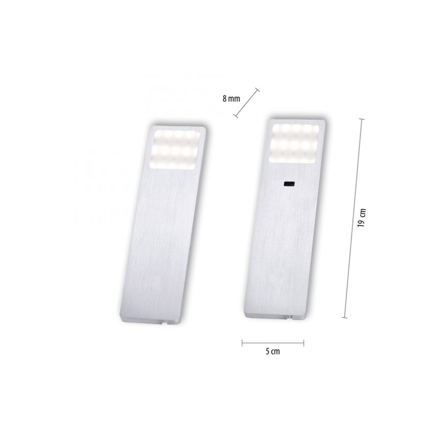 Paul Neuhaus 1120-95-2 - CONJUNTO 2x Iluminação de mobília LED com sensor HELENA LED/2W/230V