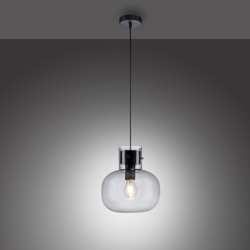 Paul Neuhaus 2003-25 - Candeeiro suspenso SHITAKE 1xE27/10W/230V diâmetro 25 cm fumado