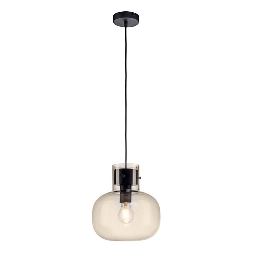 Paul Neuhaus 2003-27 - Candeeiro suspenso SHITAKE 1xE27/10W/230V diâmetro 25 cm fumado