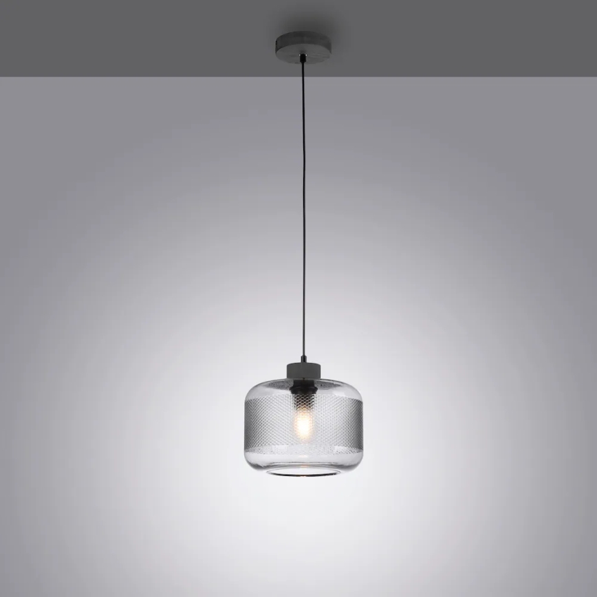 Paul Neuhaus 2005-25 - Candeeiro suspenso BOLETUS 1xE27/10W/230V diâmetro 23,5 cm cinzento