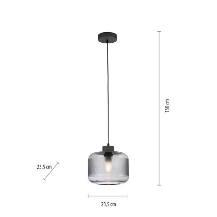 Paul Neuhaus 2005-25 - Candeeiro suspenso BOLETUS 1xE27/10W/230V diâmetro 23,5 cm cinzento
