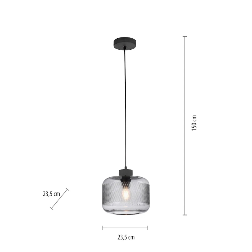 Paul Neuhaus 2005-25 - Candeeiro suspenso BOLETUS 1xE27/10W/230V diâmetro 23,5 cm cinzento
