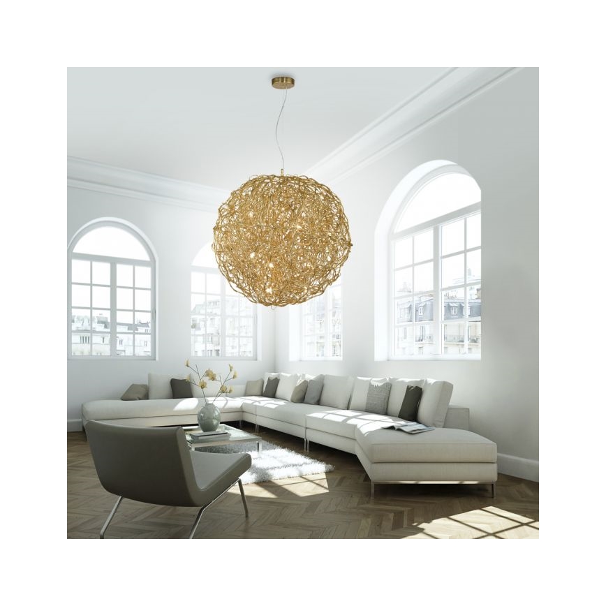 Paul Neuhaus 2019-12 - Lustre suspenso por cabo SAREA 15xG9/40W/230V dourado