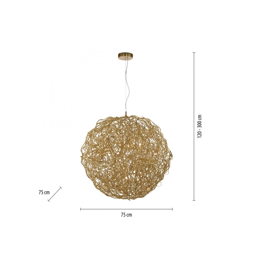 Paul Neuhaus 2019-12 - Lustre suspenso por cabo SAREA 15xG9/40W/230V dourado