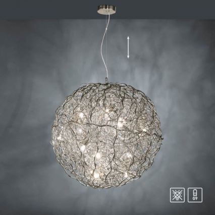 Paul Neuhaus 2019-21 - Lustre suspenso por cabo SAREA 15xG9/40W/230V prateado