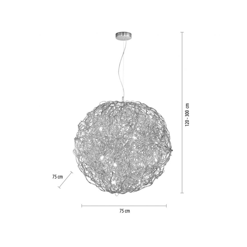 Paul Neuhaus 2019-21 - Lustre suspenso por cabo SAREA 15xG9/40W/230V prateado