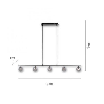 Paul Neuhaus 2026-18 - Candelabro suspenso LED WIDOW 5xG9/3W/230V