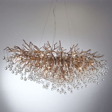 Paul Neuhaus 2031-11 - Candeeiro suspenso ICICLE 15xG9/40W/230V 75x150 cm latão