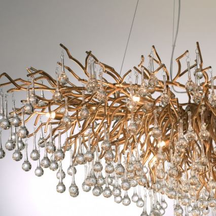 Paul Neuhaus 2031-11 - Candeeiro suspenso ICICLE 15xG9/40W/230V 75x150 cm latão