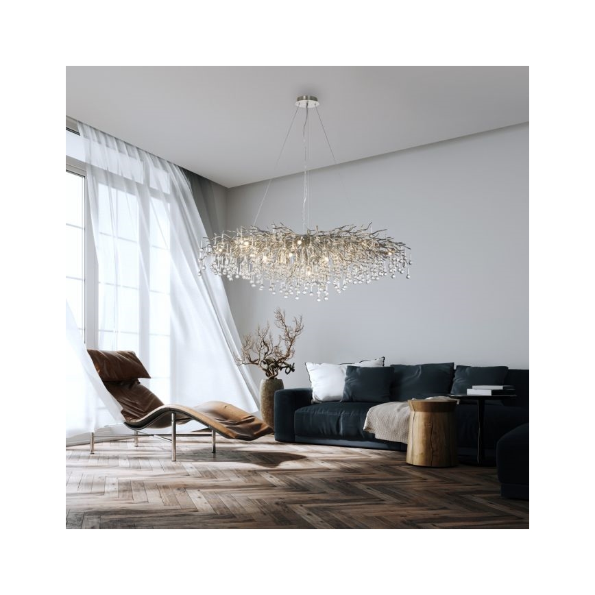 Paul Neuhaus 2031-55 - Candelabro suspenso ICICLE 15xG9/40W/230V