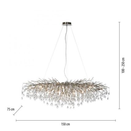 Paul Neuhaus 2031-55 - Candelabro suspenso ICICLE 15xG9/40W/230V