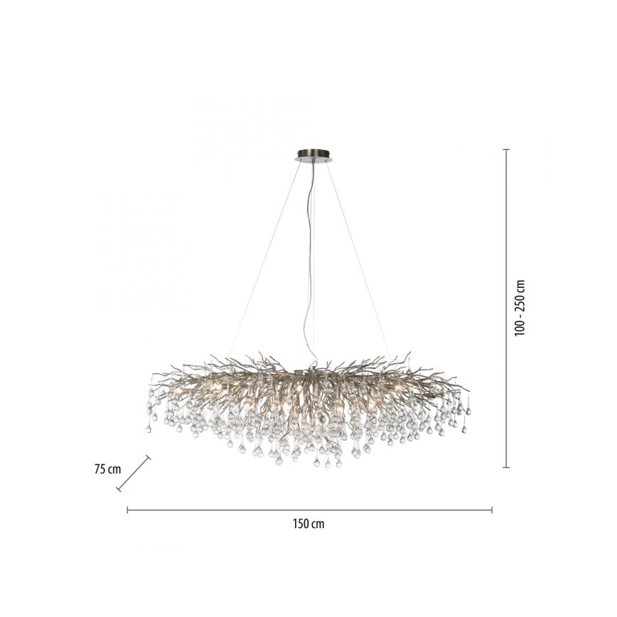 Paul Neuhaus 2031-55 - Candelabro suspenso ICICLE 15xG9/40W/230V