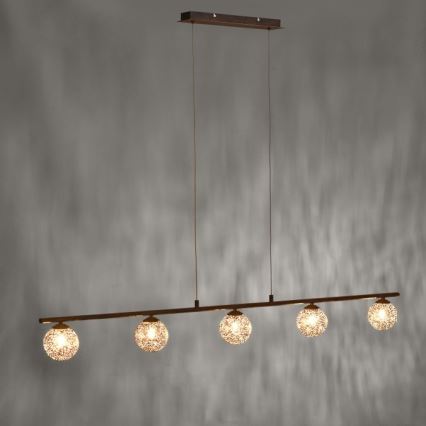 Paul Neuhaus 2040-48 - Candelabro num fio GRETA 5xG9/40W/230V