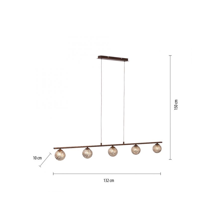 Paul Neuhaus 2040-48 - Candelabro num fio GRETA 5xG9/40W/230V
