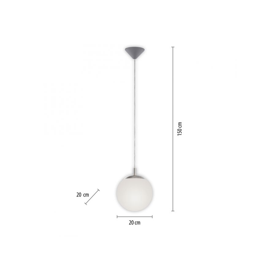Paul Neuhaus 2072-55 - Candeeiro suspenso BOLO 1xE27/60W/230V diâmetro 20 cm