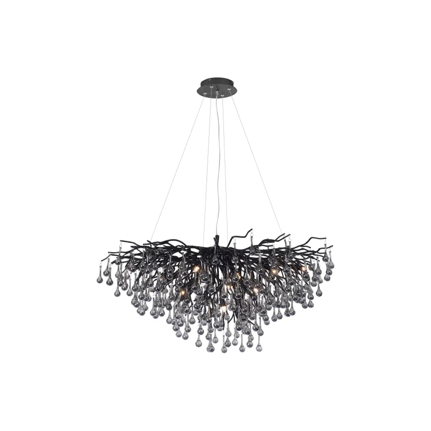 Paul Neuhaus 2192-18 - Lustre suspenso por cabo ICICLE 10xG9/40W/230V 50x100 cm preto