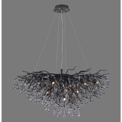 Paul Neuhaus 2192-18 - Lustre suspenso por cabo ICICLE 10xG9/40W/230V 50x100 cm preto