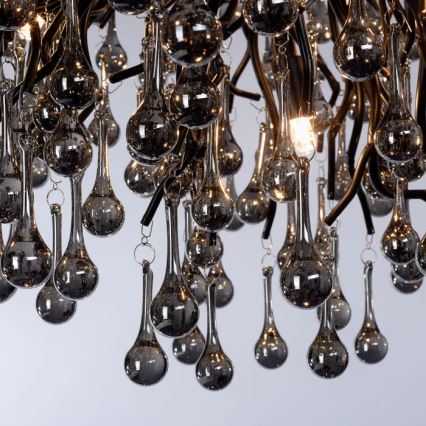 Paul Neuhaus 2192-18 - Lustre suspenso por cabo ICICLE 10xG9/40W/230V 50x100 cm preto