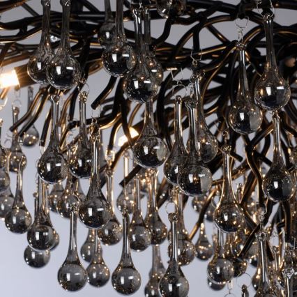 Paul Neuhaus 2192-18 - Lustre suspenso por cabo ICICLE 10xG9/40W/230V 50x100 cm preto