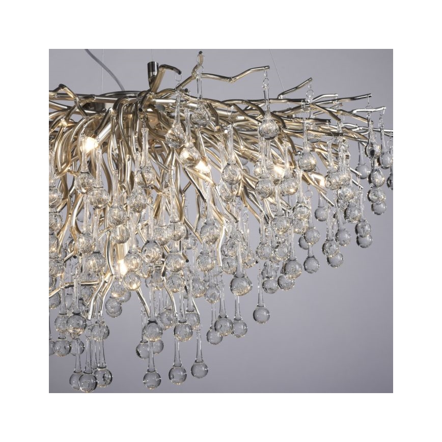 Paul Neuhaus 2192-55 - Candeeiro suspenso ICICLE 10xG9/40W/230V 50x100 cm cromado brilhante