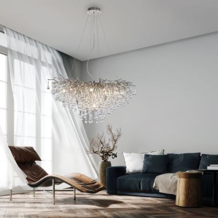 Paul Neuhaus 2192-55 - Candelabro suspenso ICICLE 10xG9/40W/230V cromado brilhante