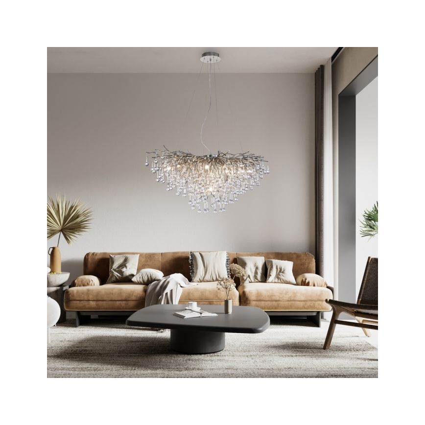 Paul Neuhaus 2192-55 - Candelabro suspenso ICICLE 10xG9/40W/230V cromado brilhante