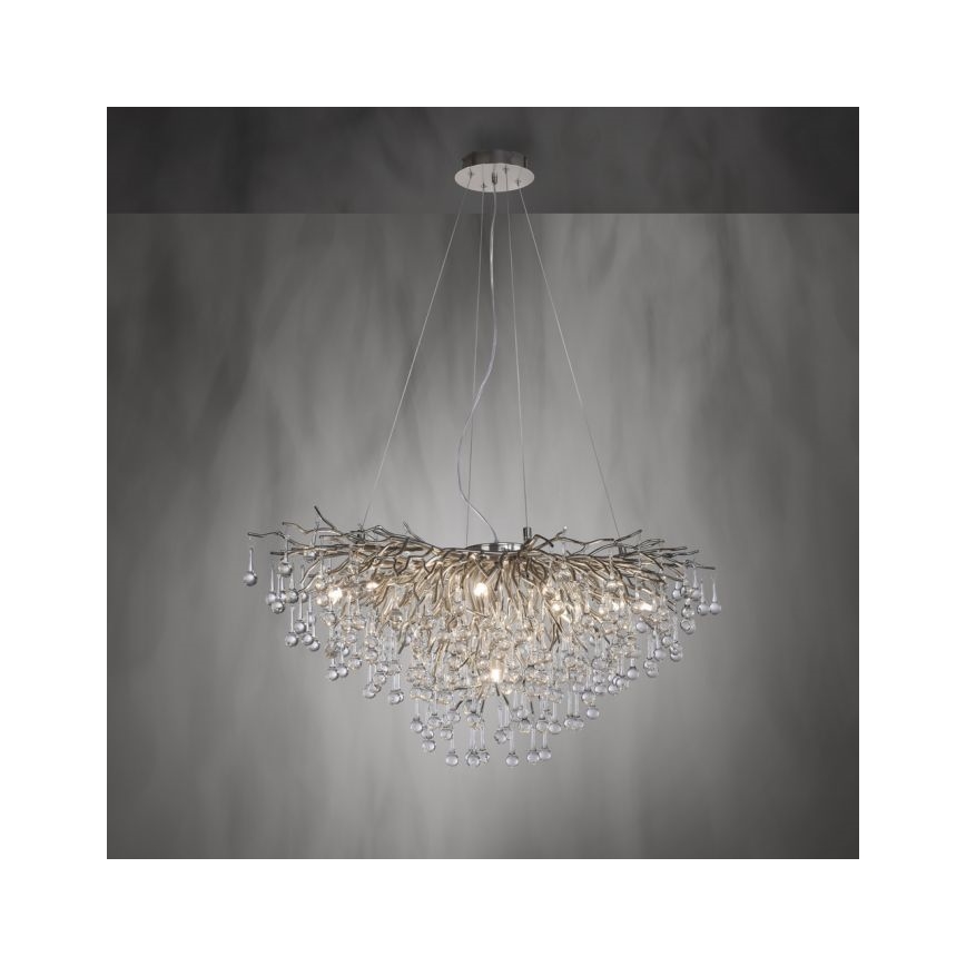 Paul Neuhaus 2192-55 - Candelabro suspenso ICICLE 10xG9/40W/230V cromado brilhante