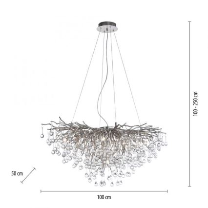 Paul Neuhaus 2192-55 - Candelabro suspenso ICICLE 10xG9/40W/230V cromado brilhante