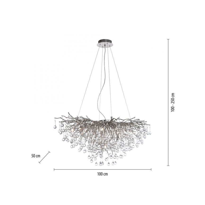 Paul Neuhaus 2192-55 - Candelabro suspenso ICICLE 10xG9/40W/230V cromado brilhante