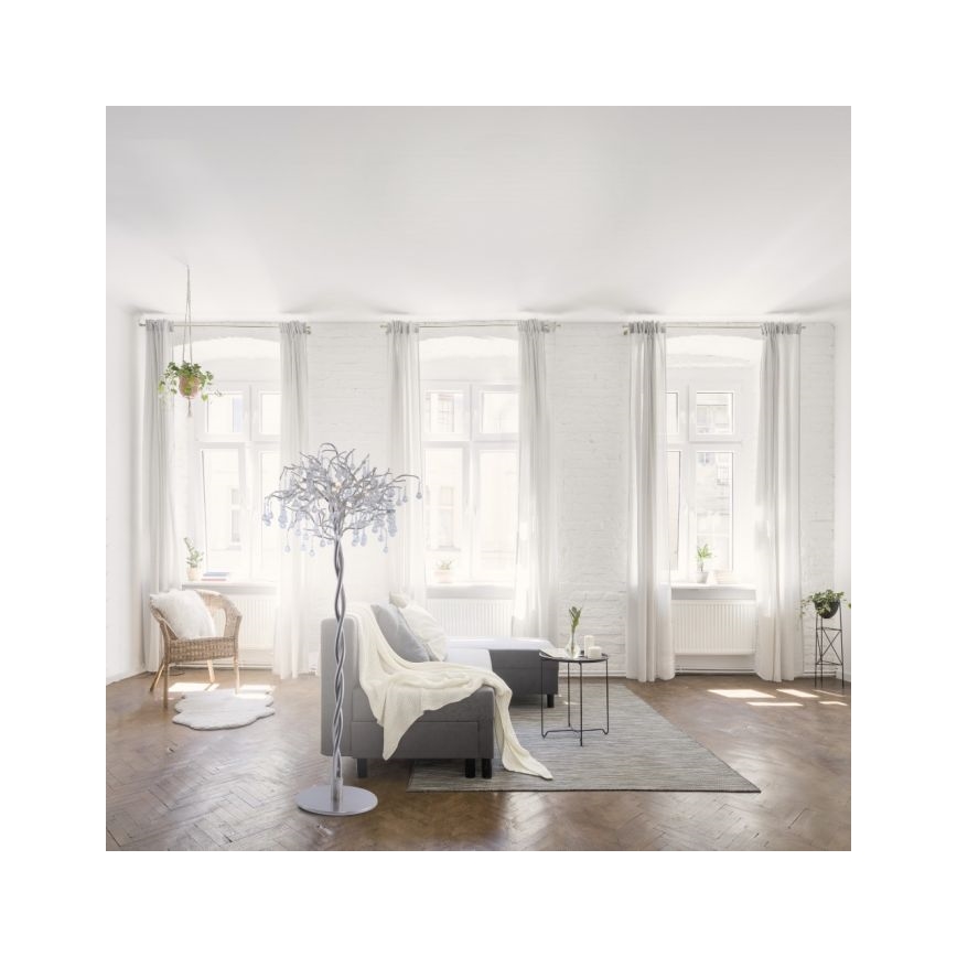 Paul Neuhaus 232-55 - Candeeiro de chão ICICLE 5xG9/40W230V cromado brilhante