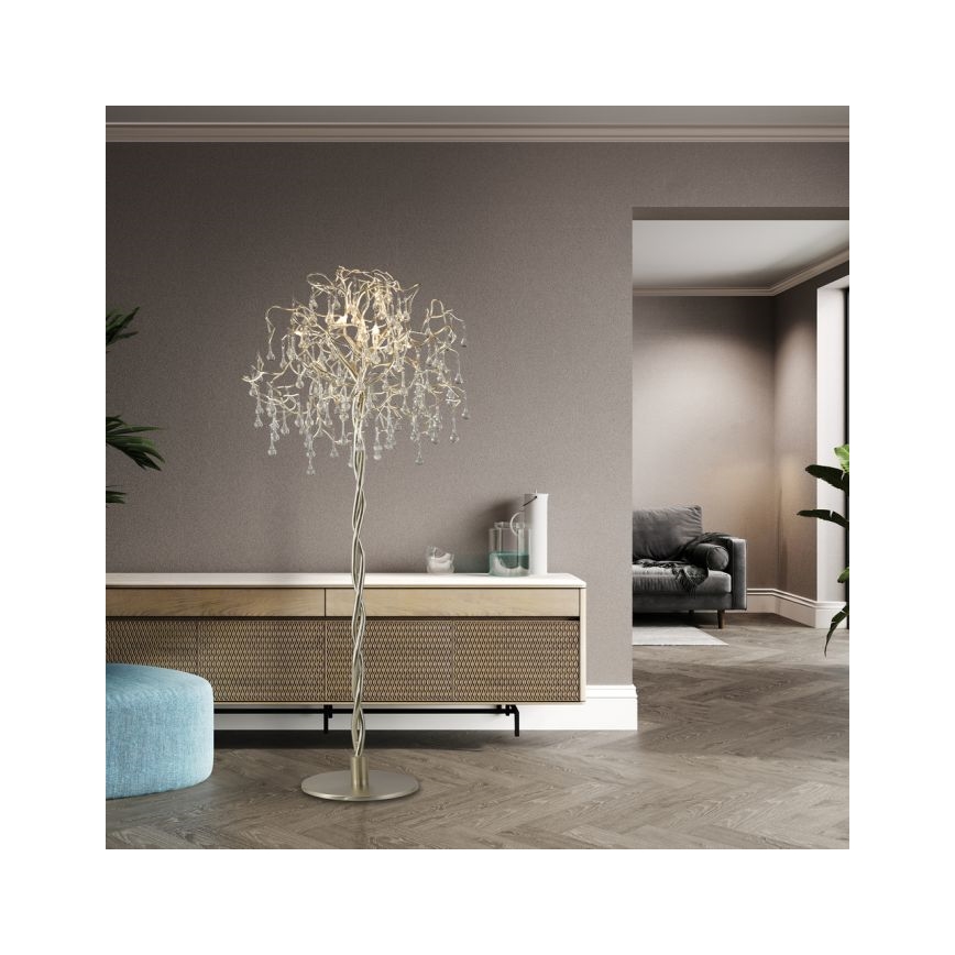 Paul Neuhaus 232-55 - Candeeiro de chão ICICLE 5xG9/40W230V cromado brilhante