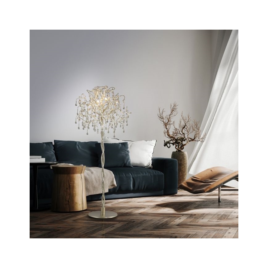 Paul Neuhaus 232-55 - Candeeiro de chão ICICLE 5xG9/40W230V cromado brilhante