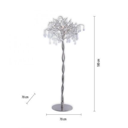 Paul Neuhaus 232-55 - Candeeiro de chão ICICLE 5xG9/40W230V cromado brilhante