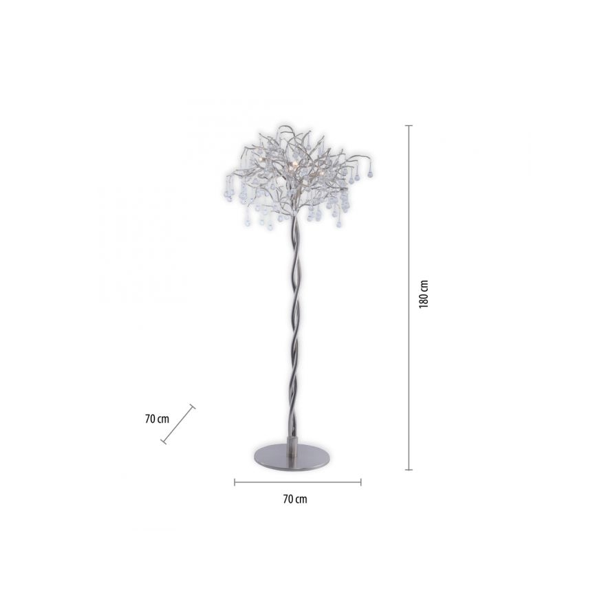 Paul Neuhaus 232-55 - Candeeiro de chão ICICLE 5xG9/40W230V cromado brilhante